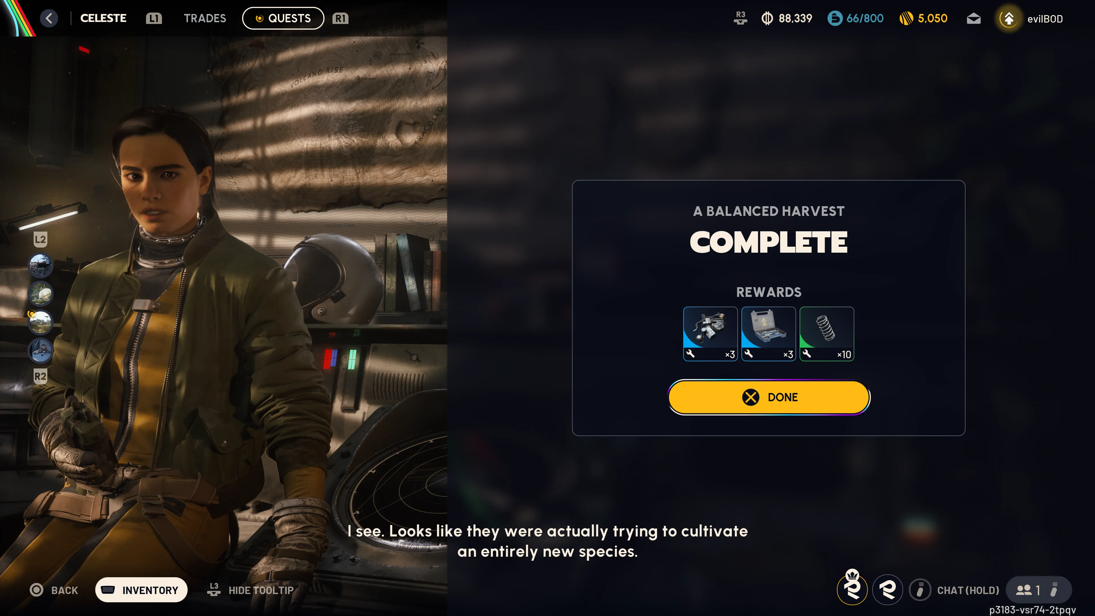 A Balanced Harvest quest rewards