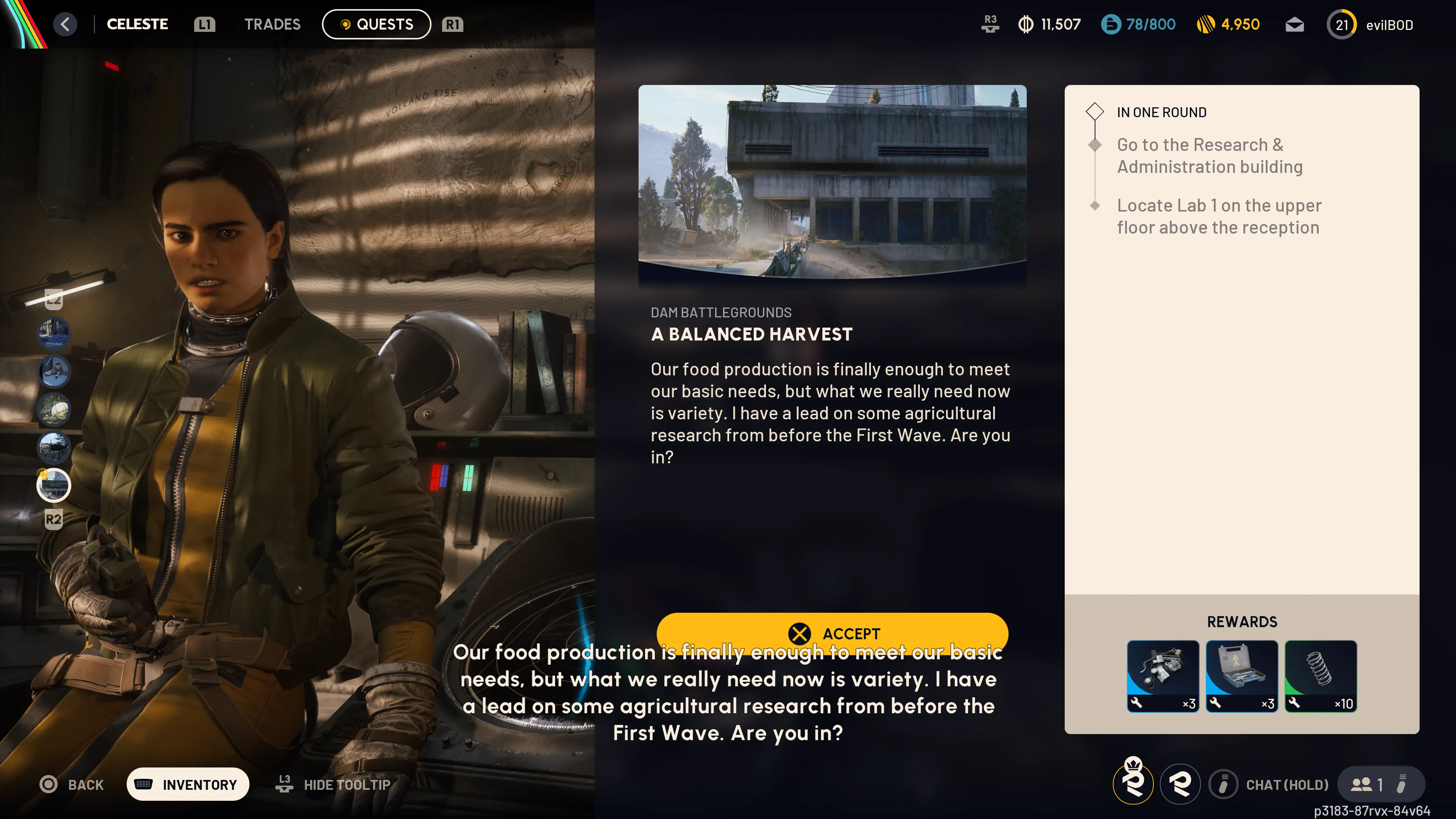 A Balanced Harvest quest start