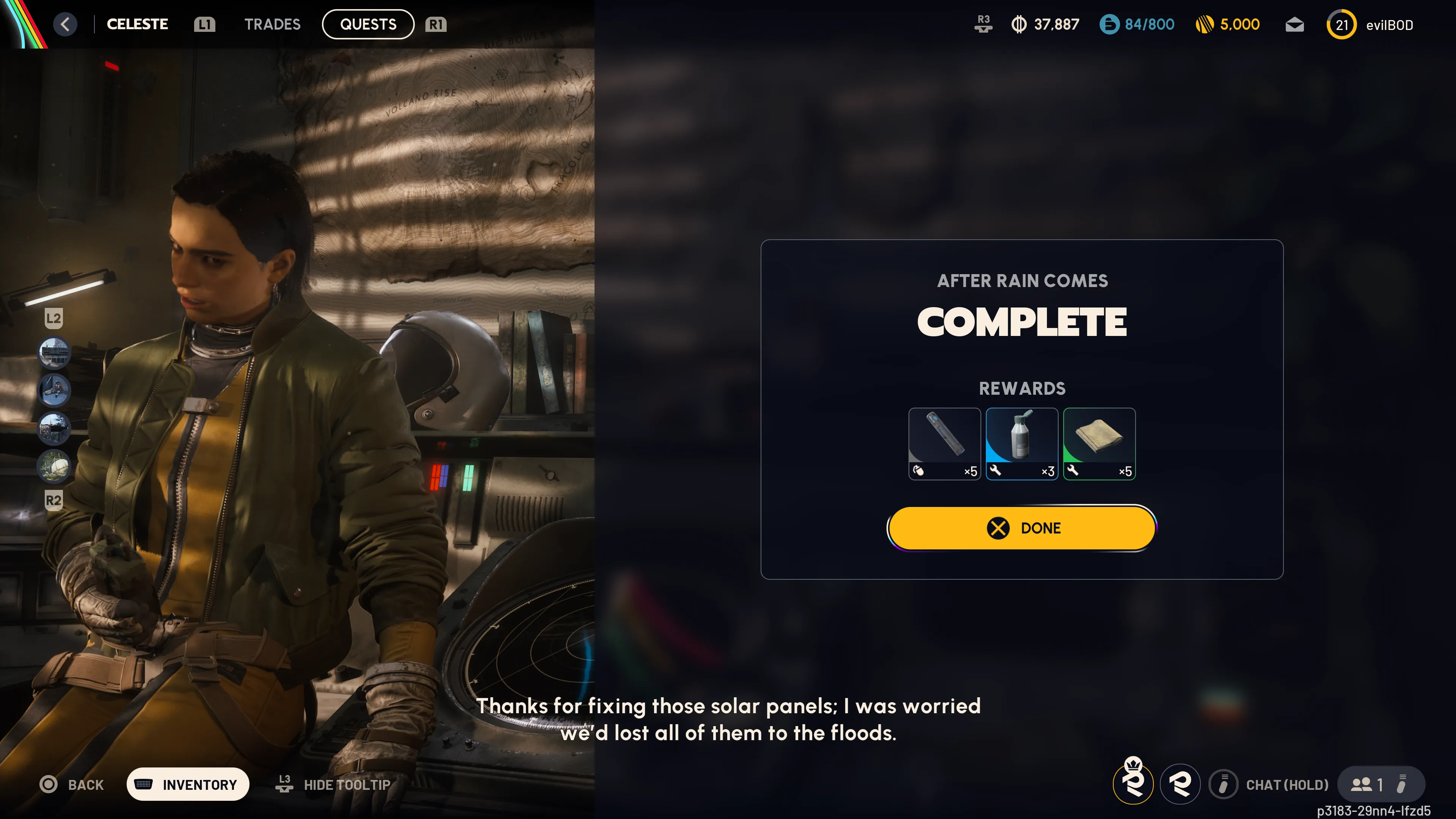 After Rain Comes quest rewards