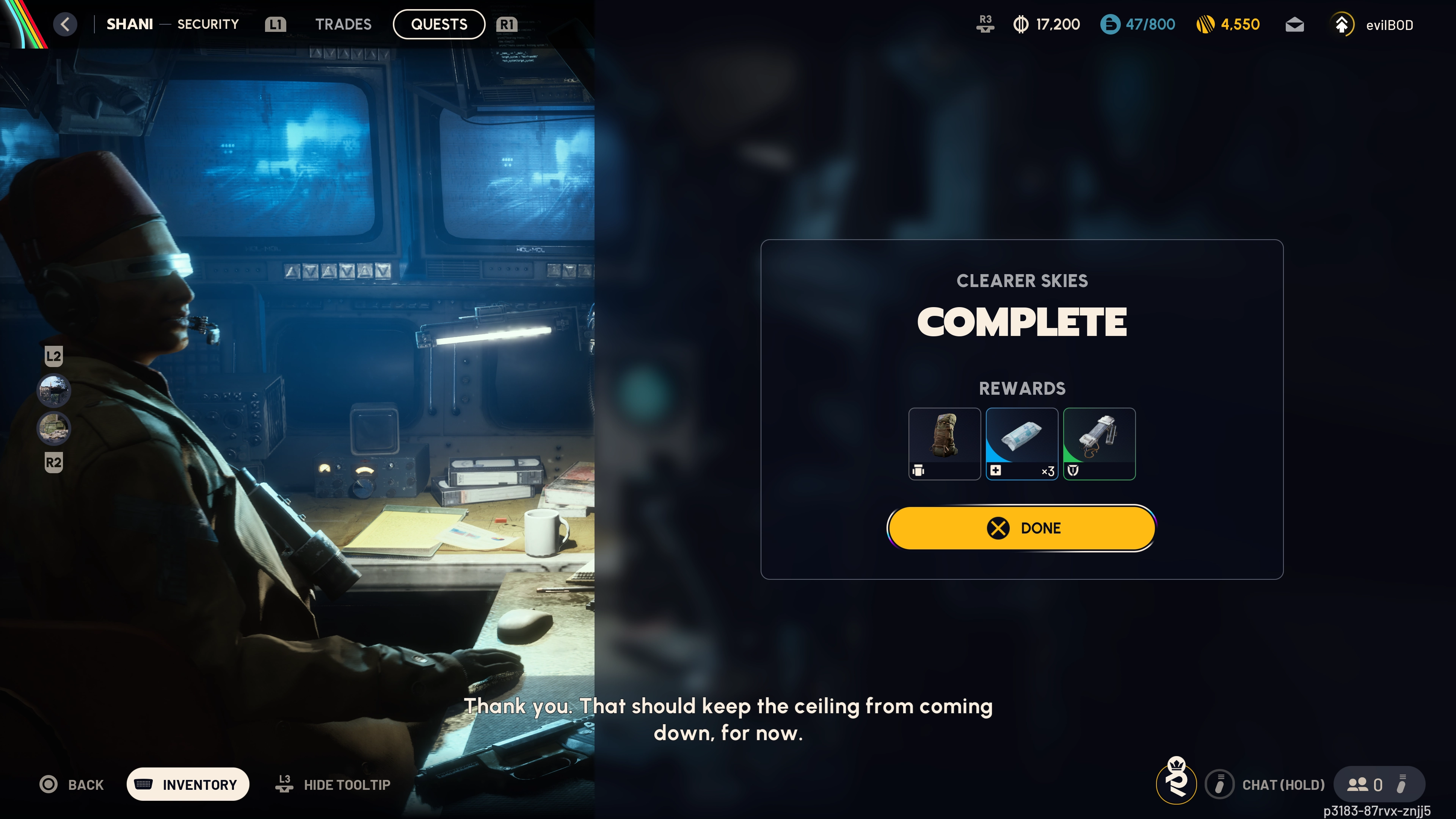 Clearer Skies quest rewards