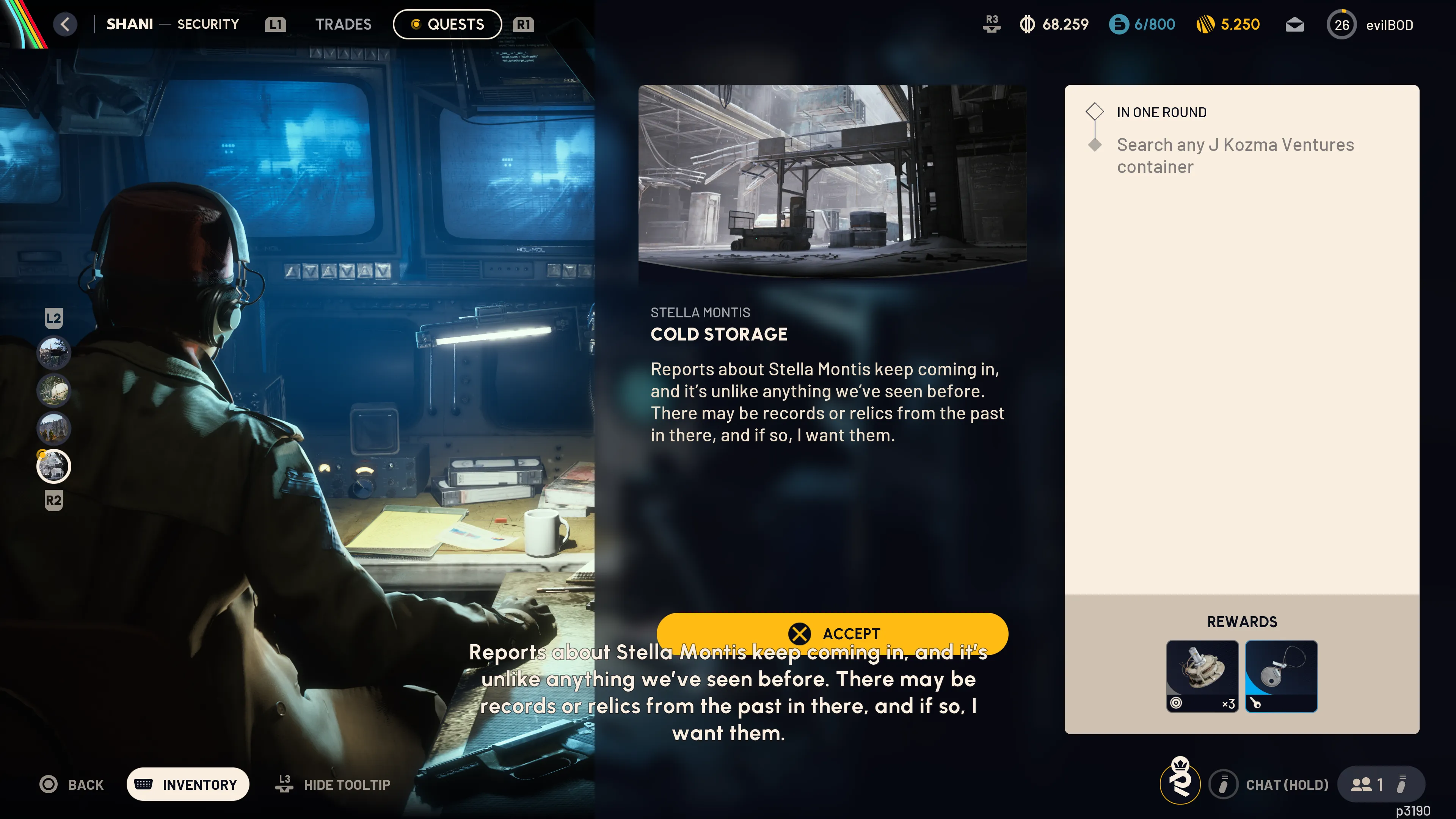 Cold Storage quest start