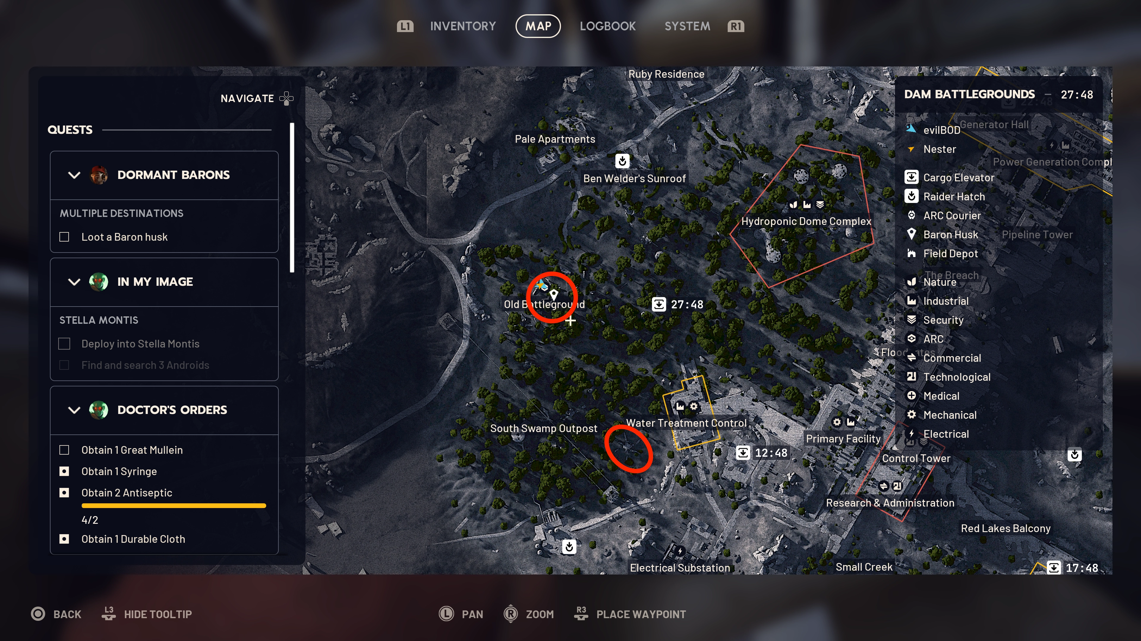 Dormant Barons locations