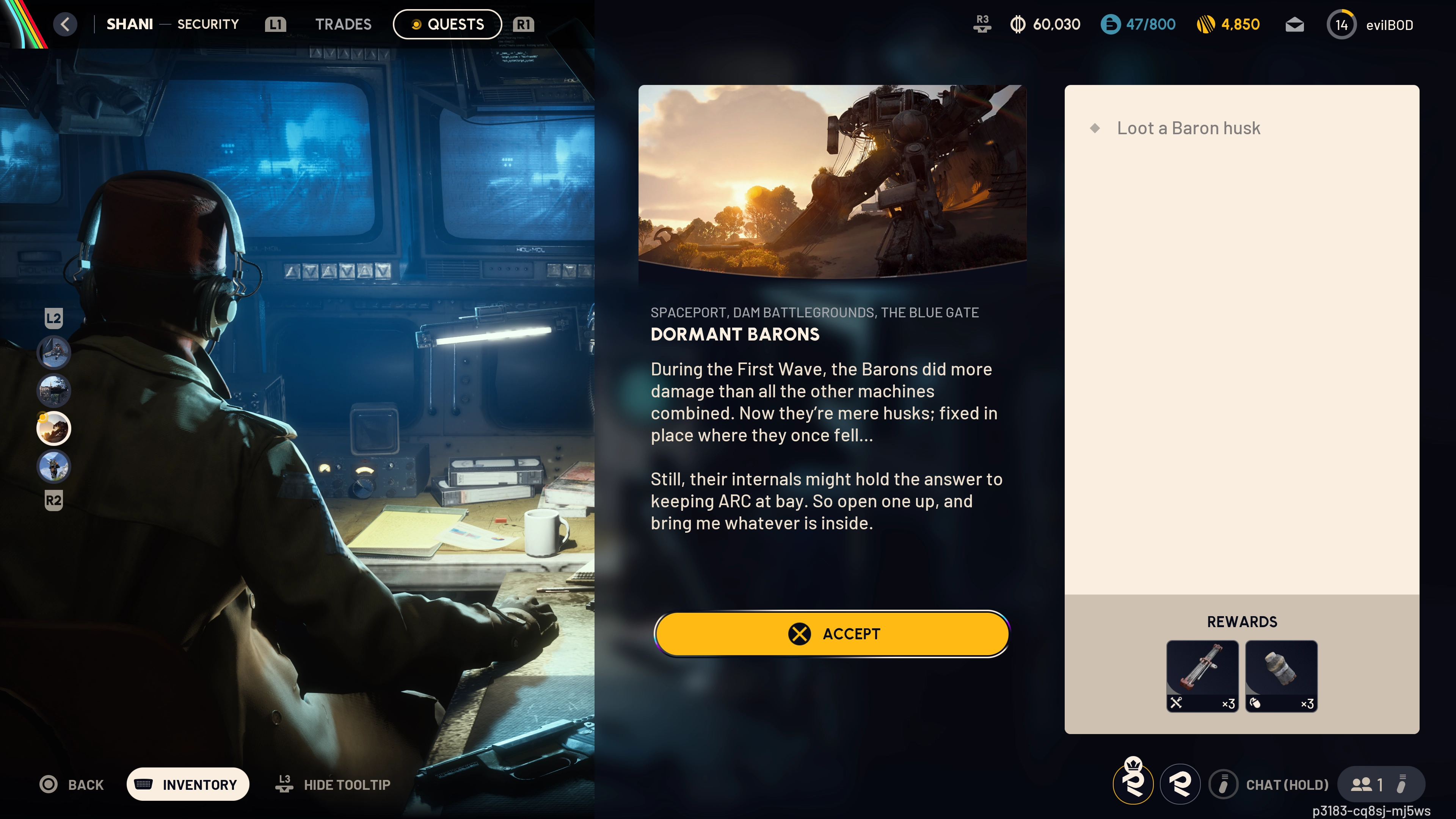 Dormant Barons quest start