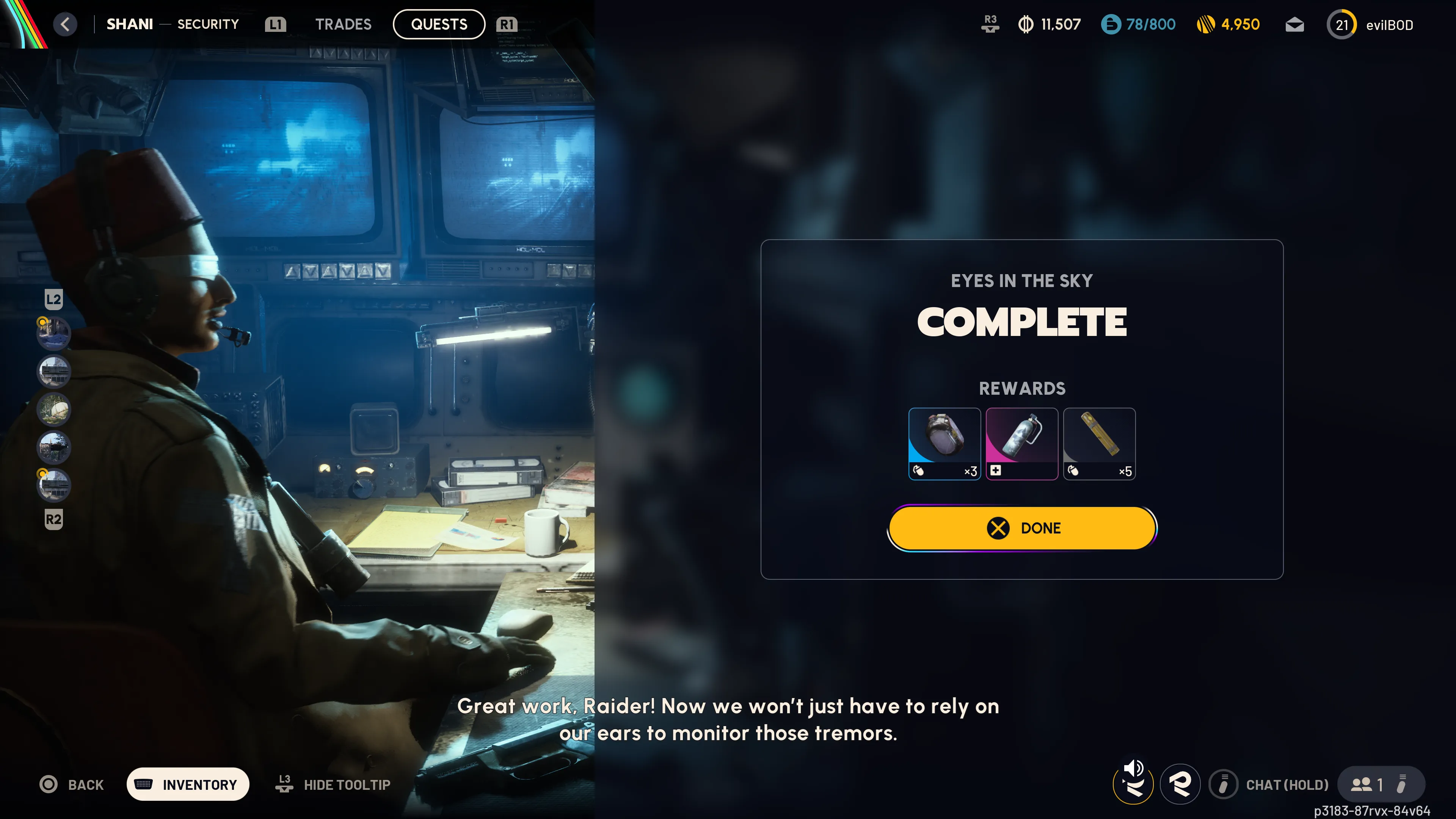 Eyes in the Sky quest rewards