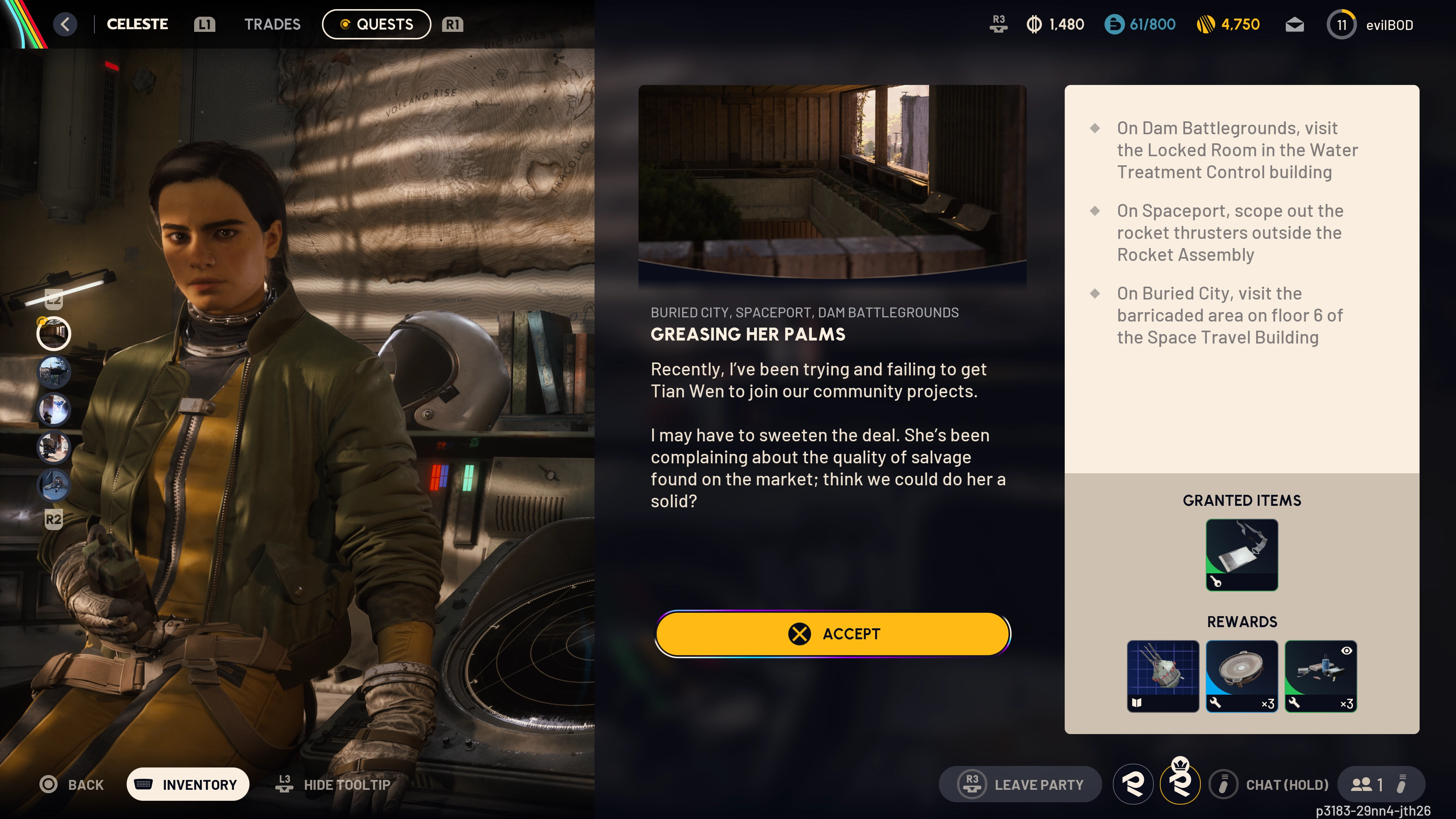Greasing Her Palms quest start