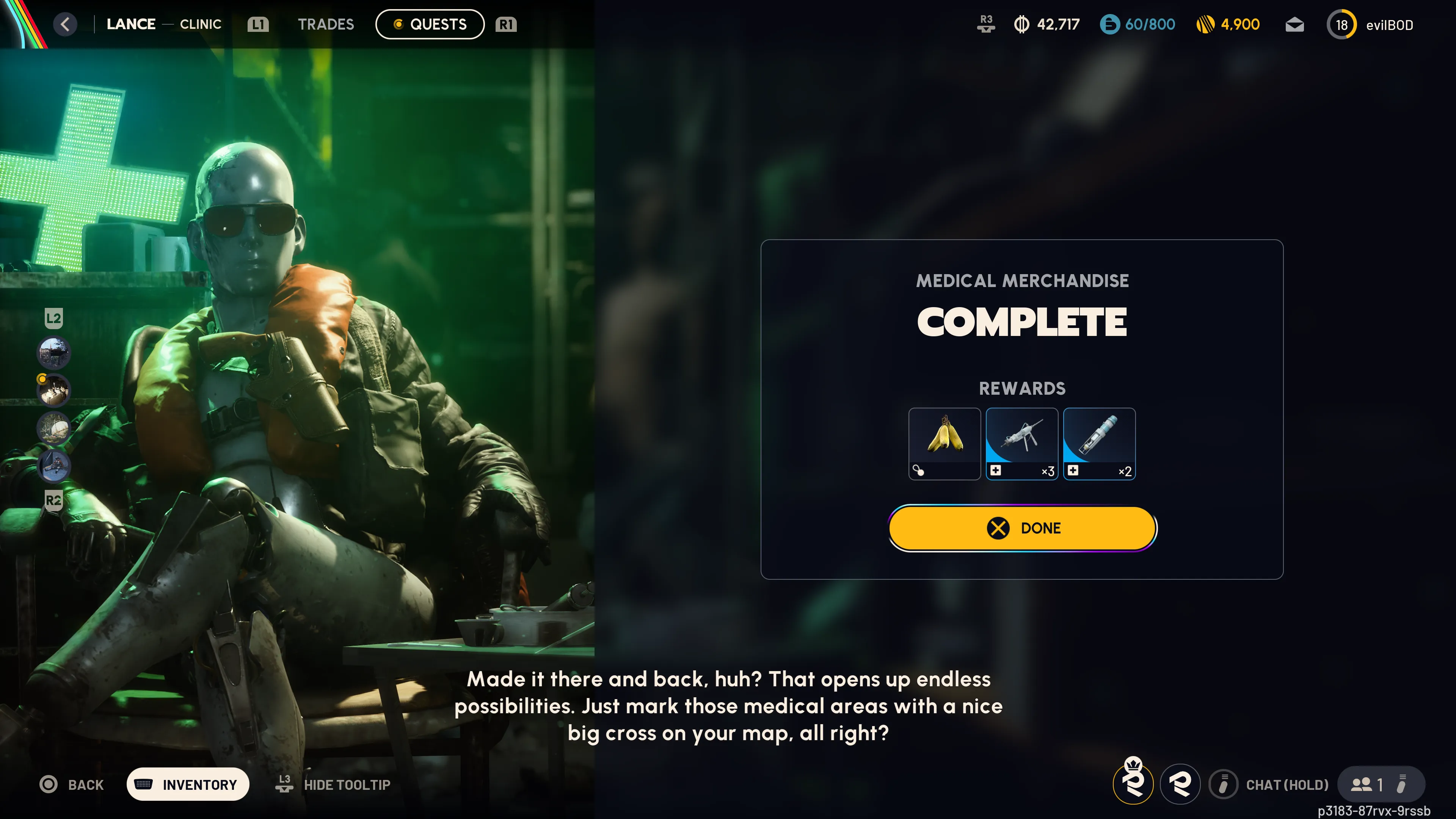 Medical Merchandise quest rewards