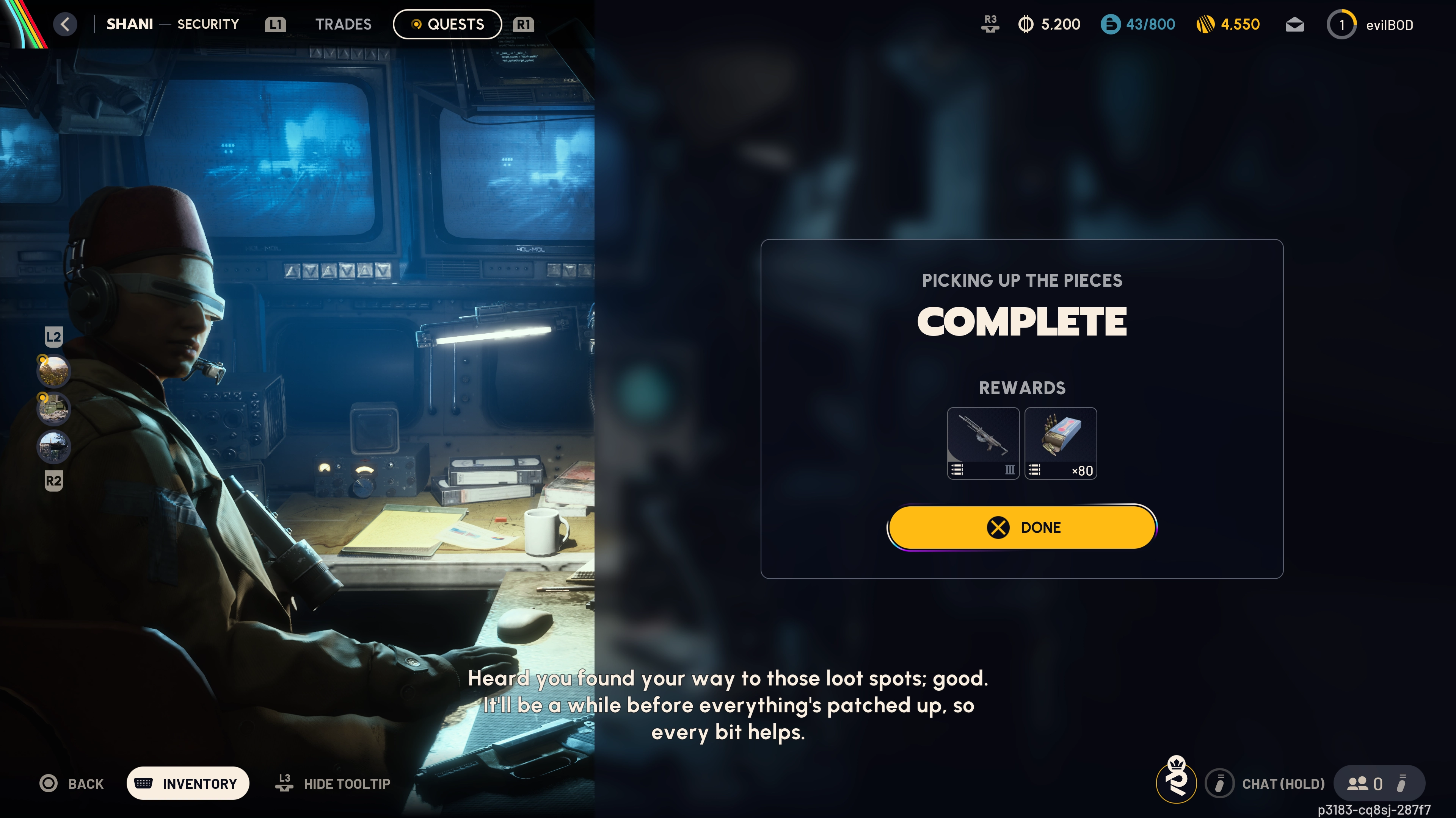 Picking Up the Pieces quest rewards