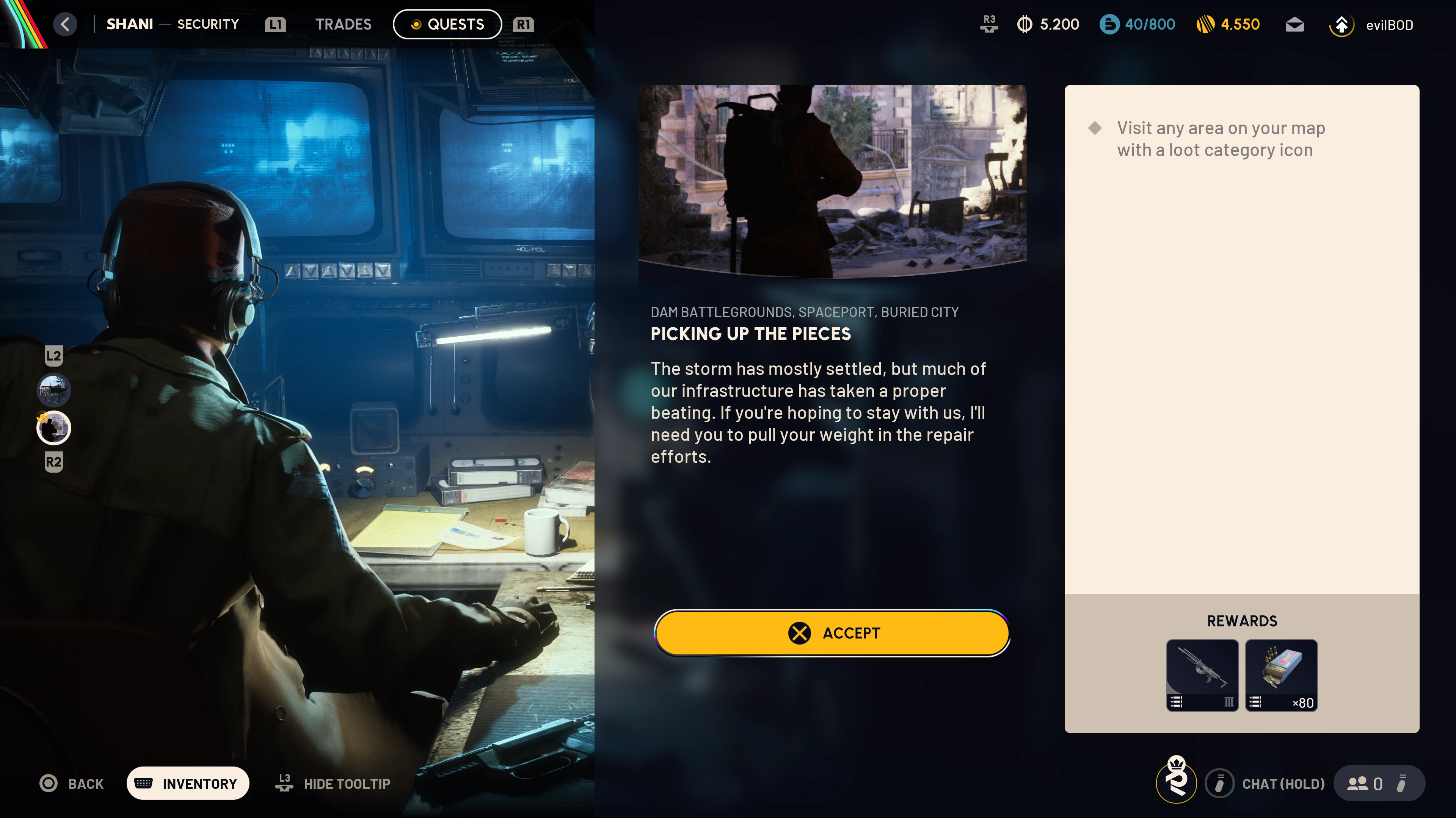 Picking Up the Pieces quest start