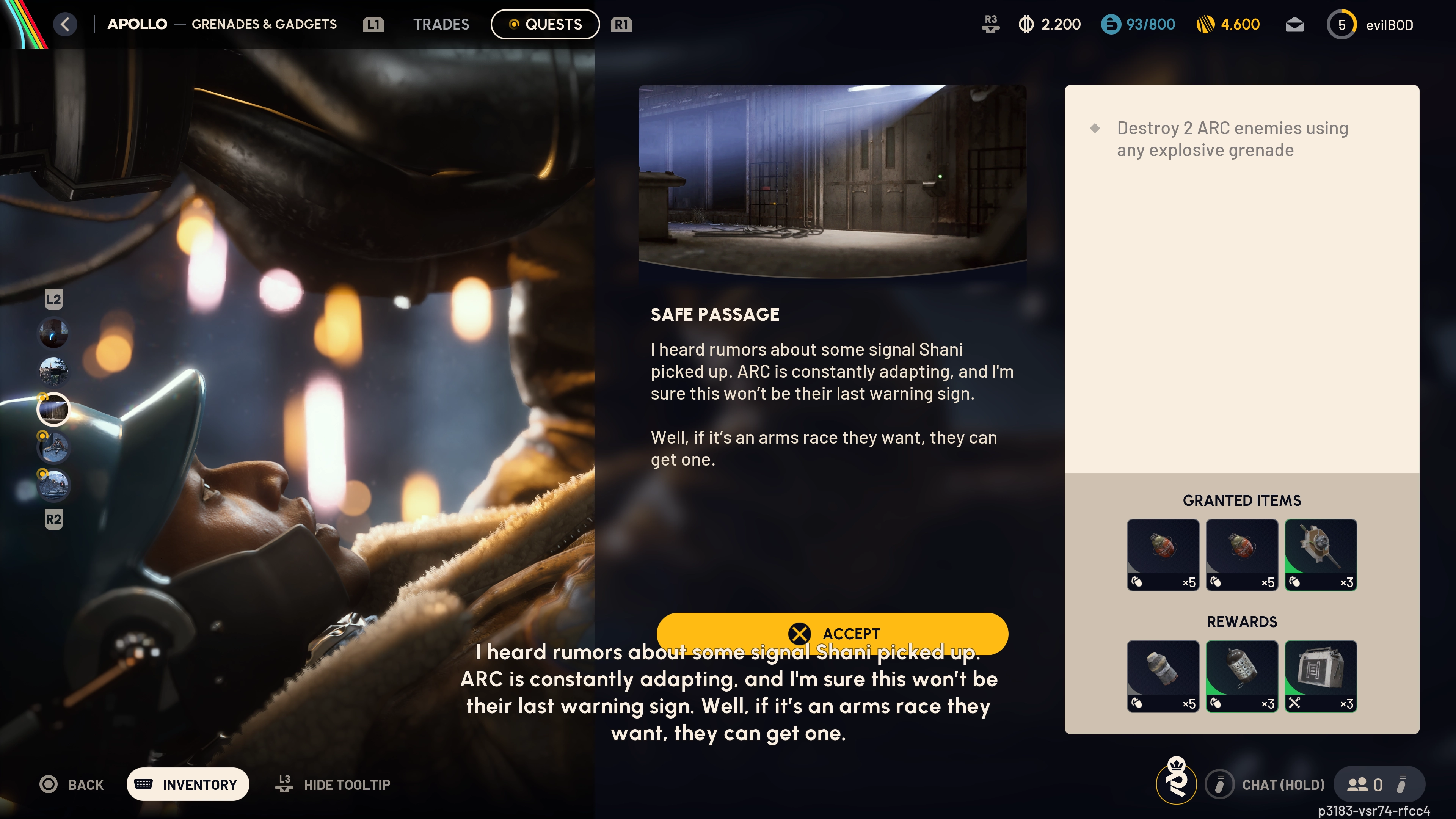 Safe Passage quest start