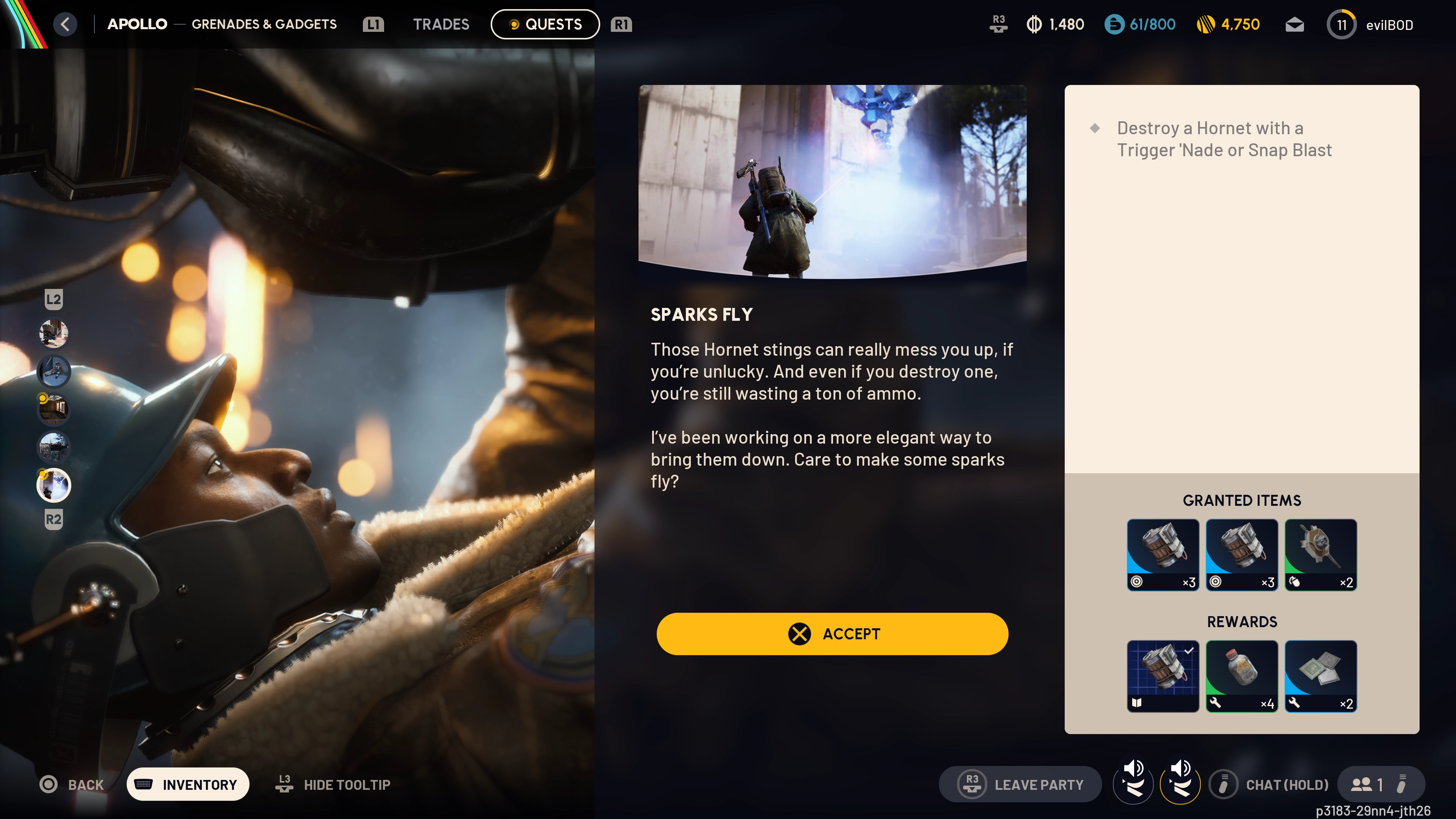 Sparks Fly quest start