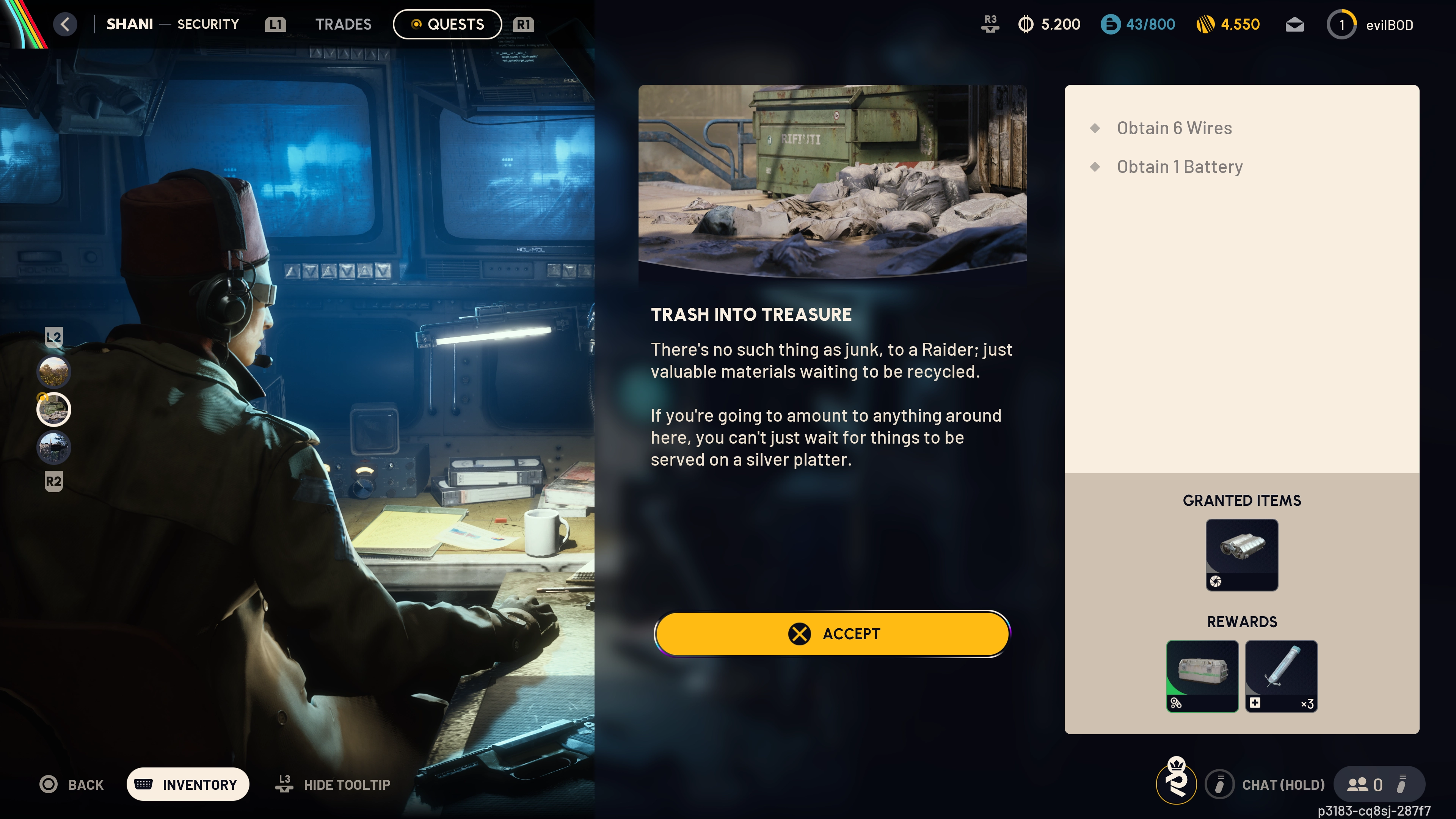 Trash Into Treasure quest start