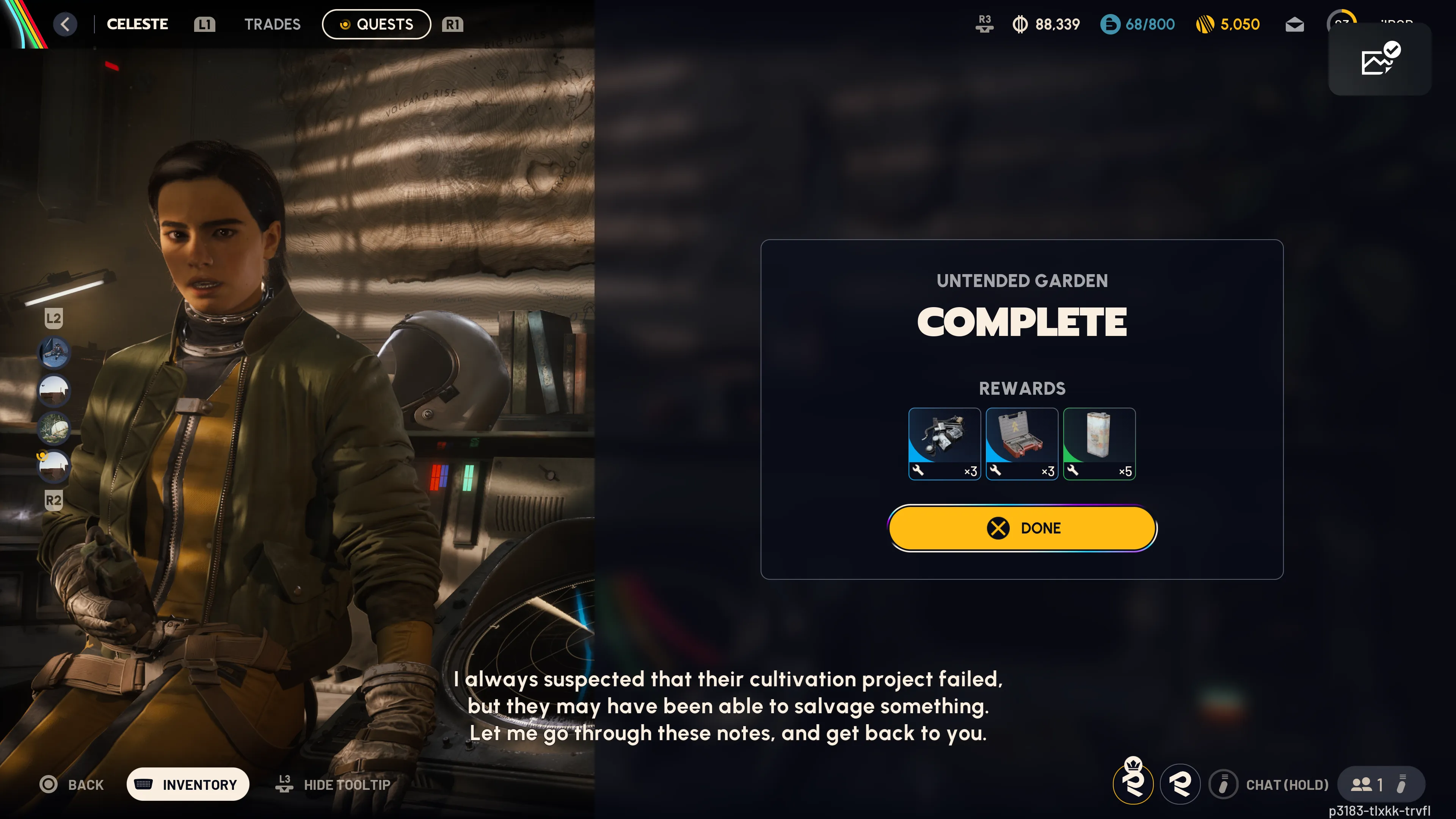 Untended Garden quest rewards